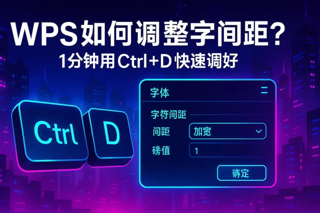 WPS字间距使用Ctrl+D快速搞定